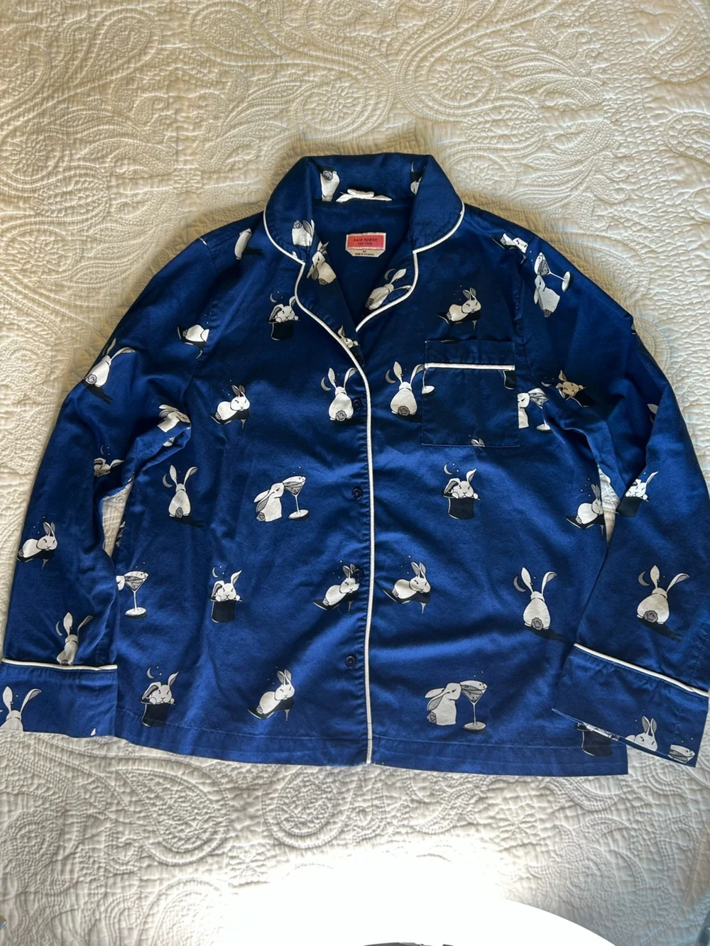 ♠️💙kate spade blue and white bunny print pajama set💙♠️